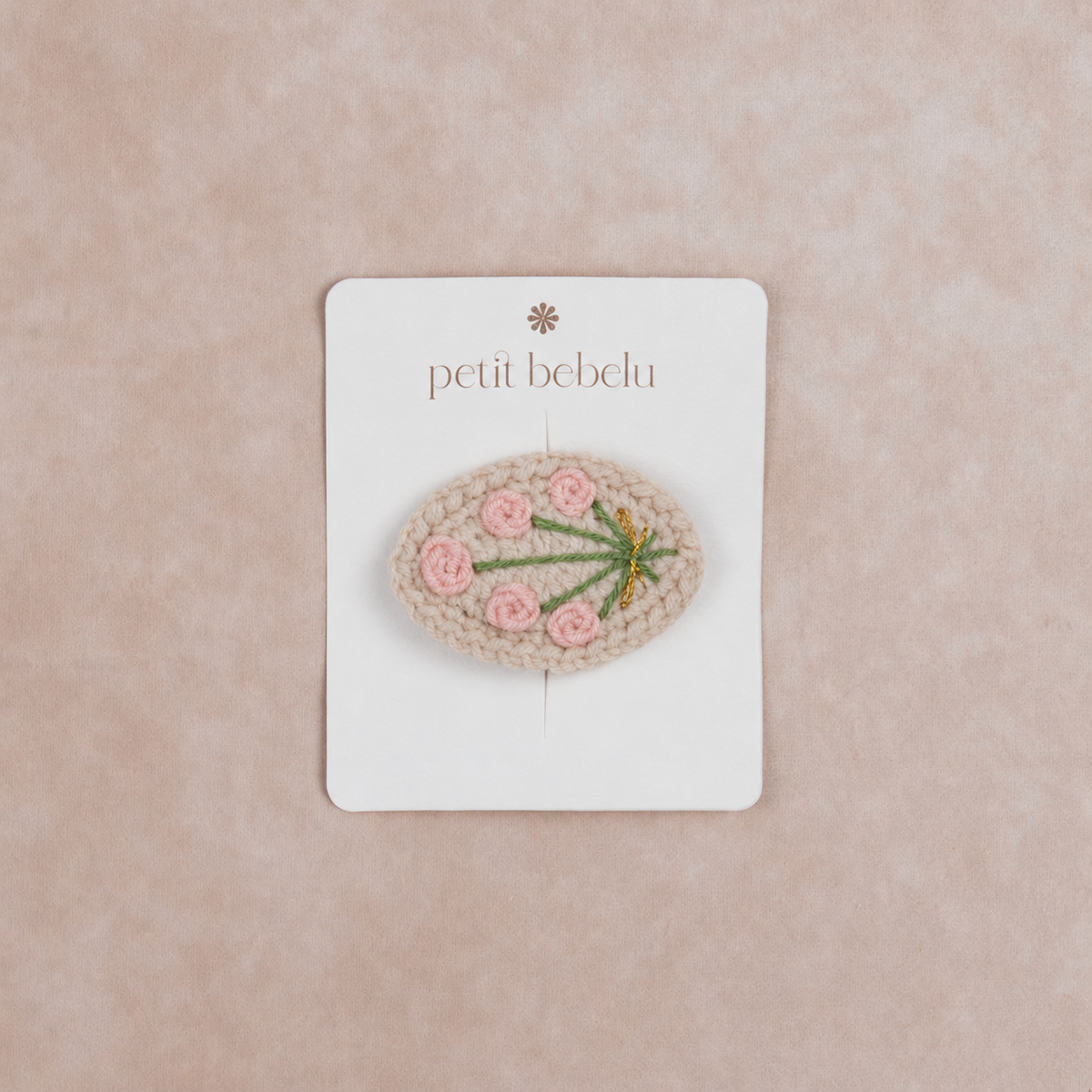 bouquet crochet hair clip | pink