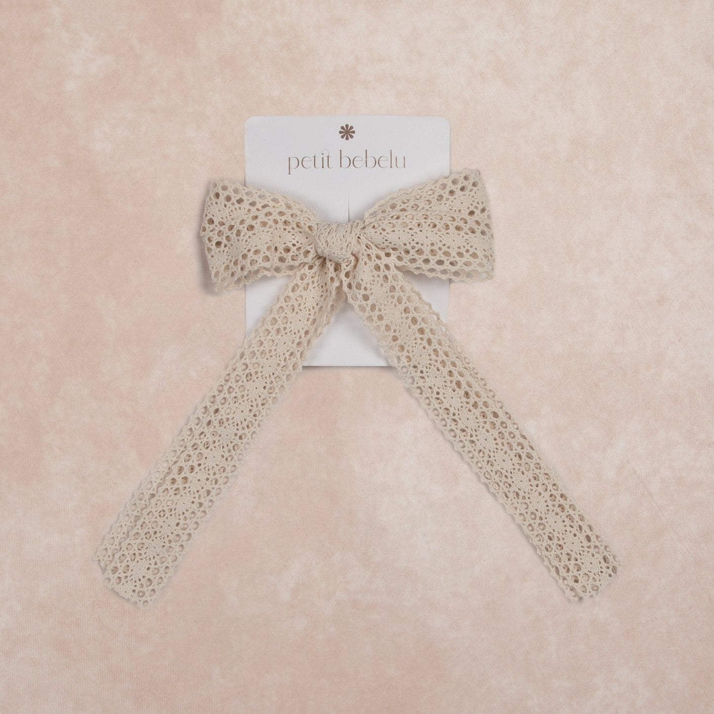 large double lace bow | ivory