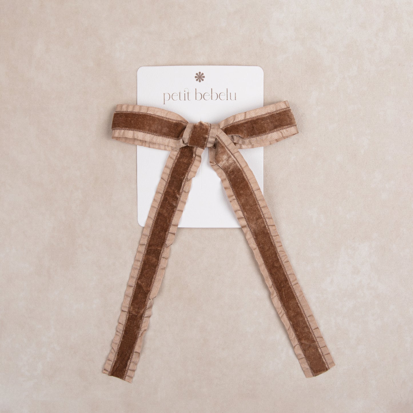 large velvet bow | taupe