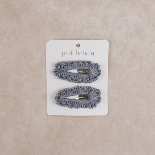 crochet hair clip | slate