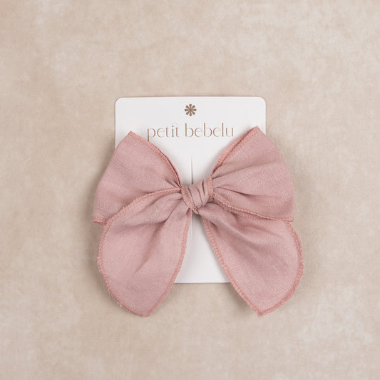linen bow | rose
