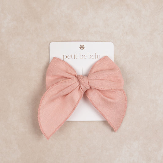 linen bow | pink
