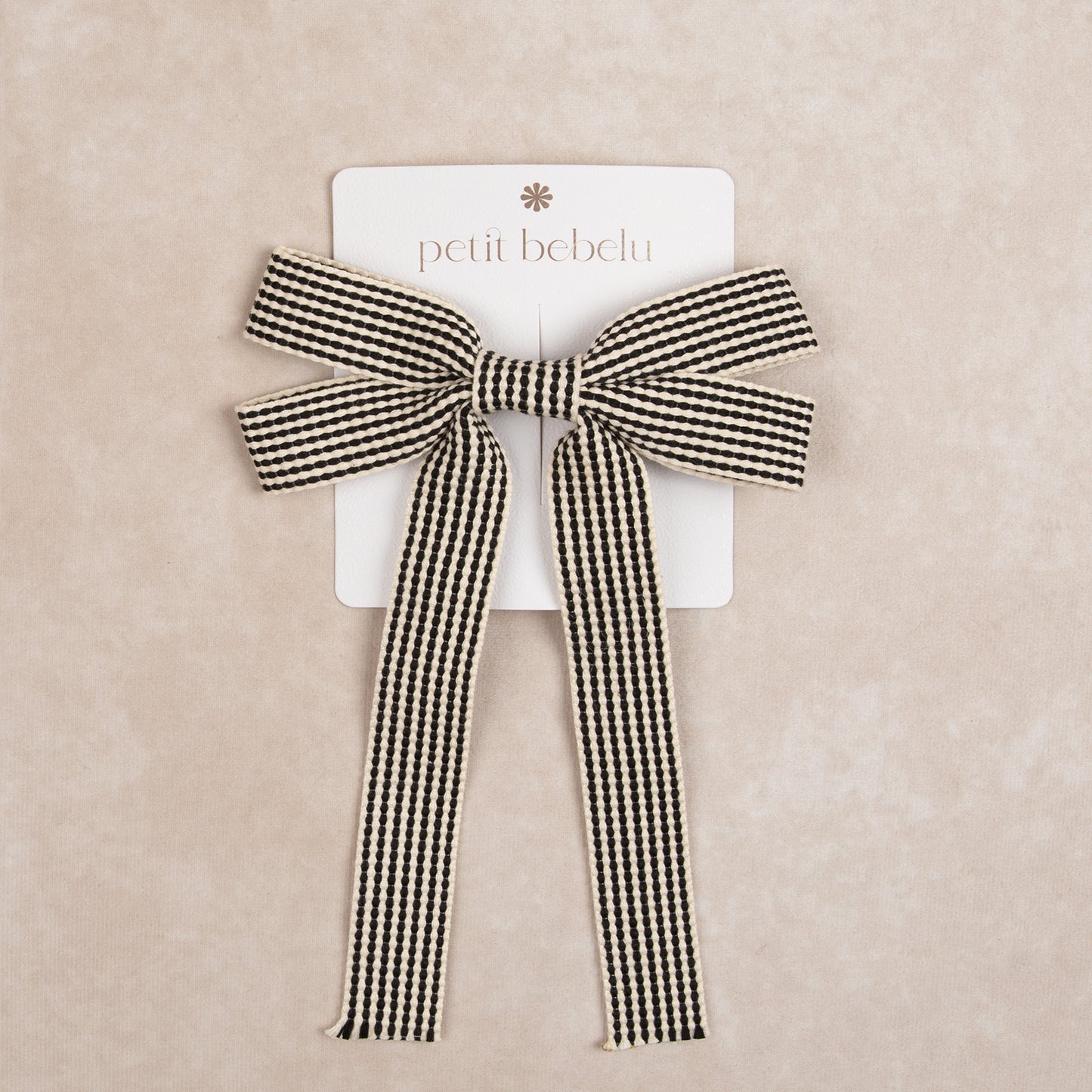 large checkered bow | black & white