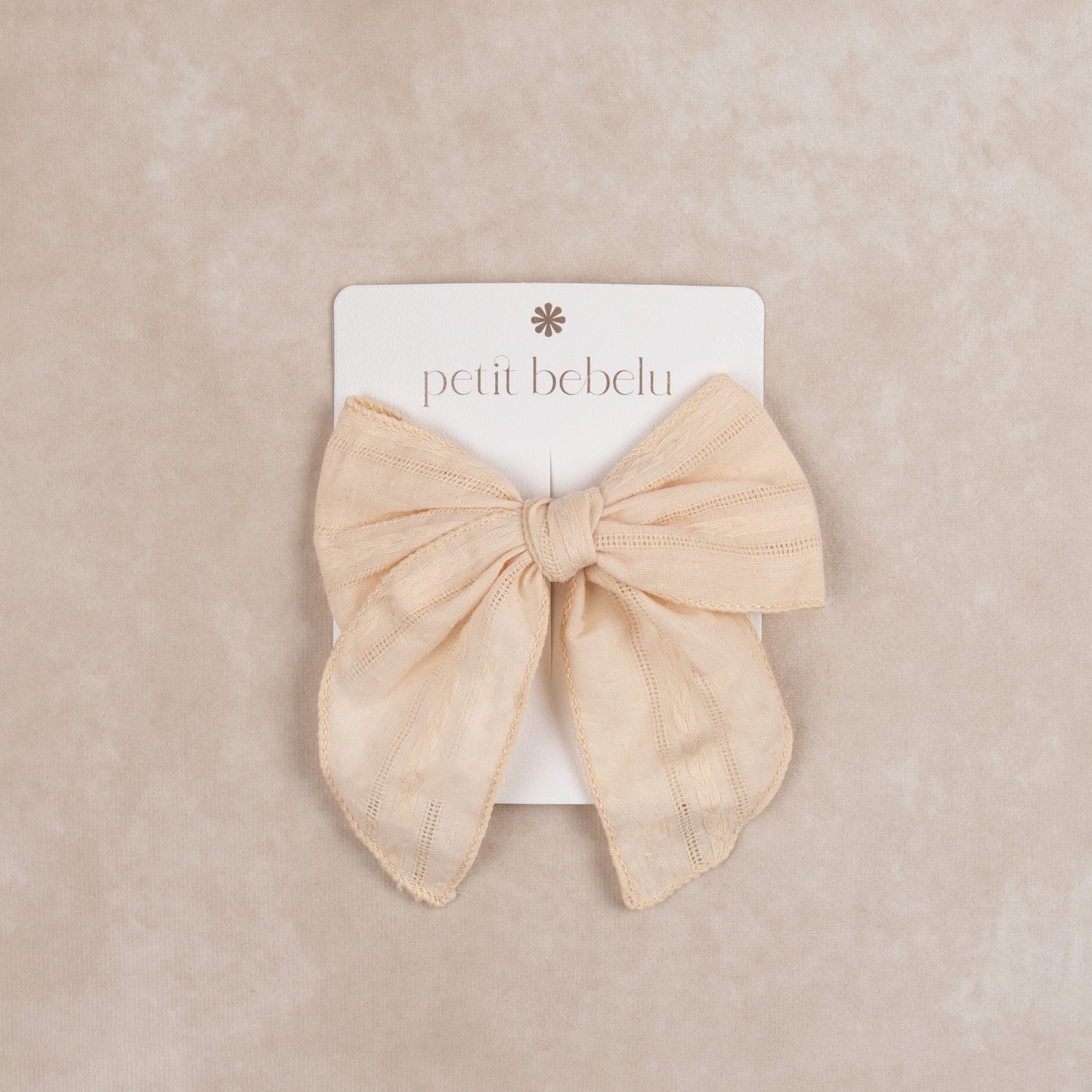 soft linen bow | beige