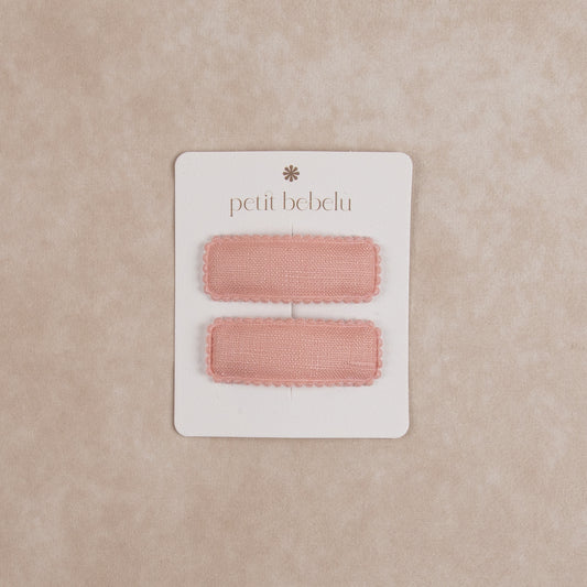 linen beret clip | pink