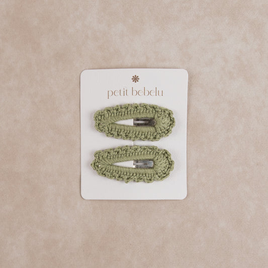 crochet hair clip | green