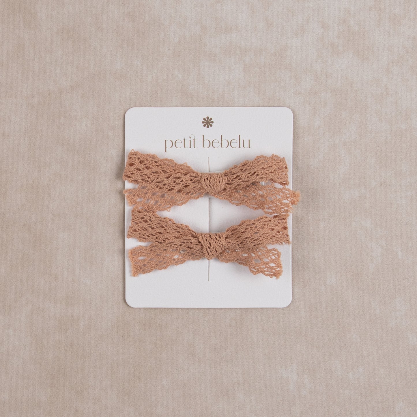mini lace bow | blush