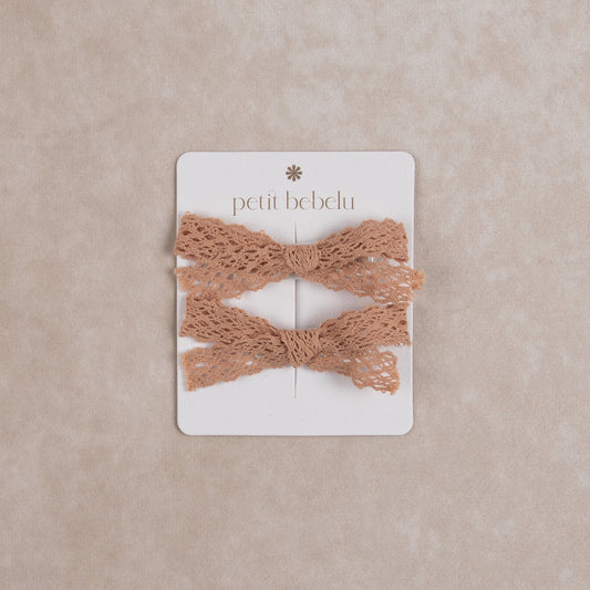 mini lace bow | blush