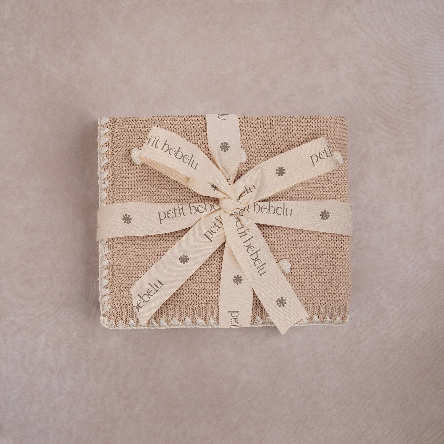 popcorn knit blanket | beige